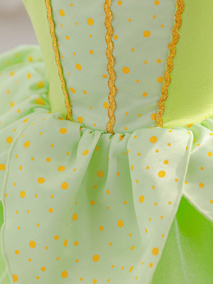 Glamorique Kids Baby GirlPrincess Green Mesh Dress, Party Wear, Birthday Party, Wedding Holiday Formal Gown, Elegant Dress, Middle East, Europe