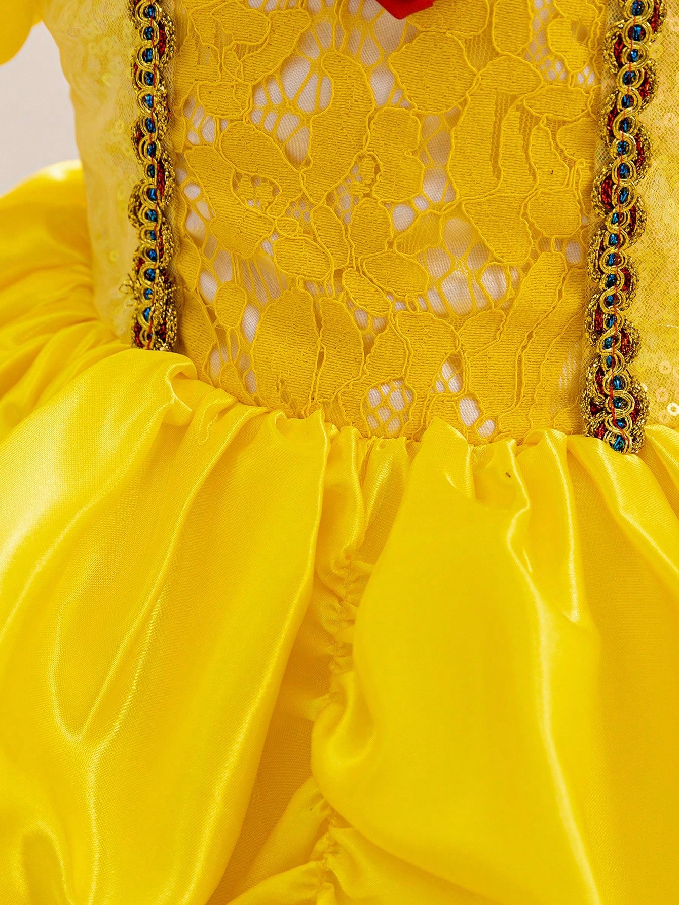 Glamorique Kids Baby Girls' Princess Tulle Dress,Yellow,Summer,Elegant,Flower Girl,Birthday Party Wedding Ceremony Formal Occasion,Puff Sleeves,Sequins,3D Rose Puffy