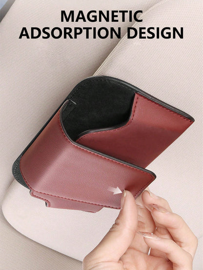 Glasses Holder For Car, Auto Eyeglasses Organizer Box, Vehicle Visor Accessories Glasses Protective Storage Case For Woman Man