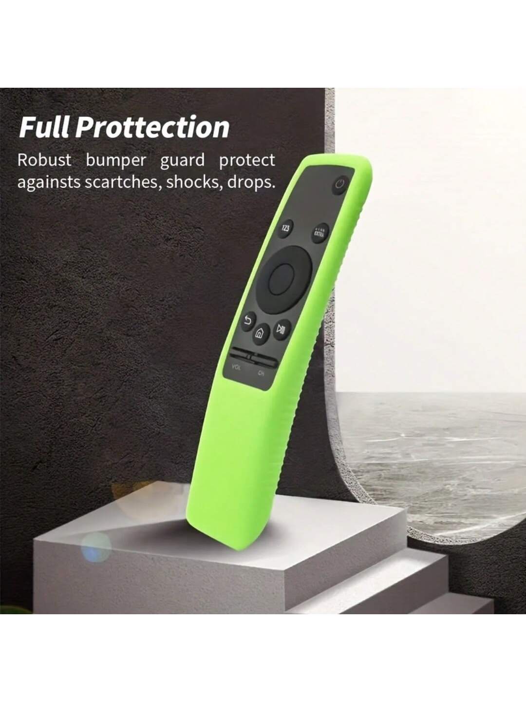 Glow In The Dark Silicone Shockproof Protective Cover Case Compatible With Samsung BN59 Series Smart TV Remote Control- Anti Slip & Shockproof Cover For 4K Ultra HDTV- Protects Remote From Drops And