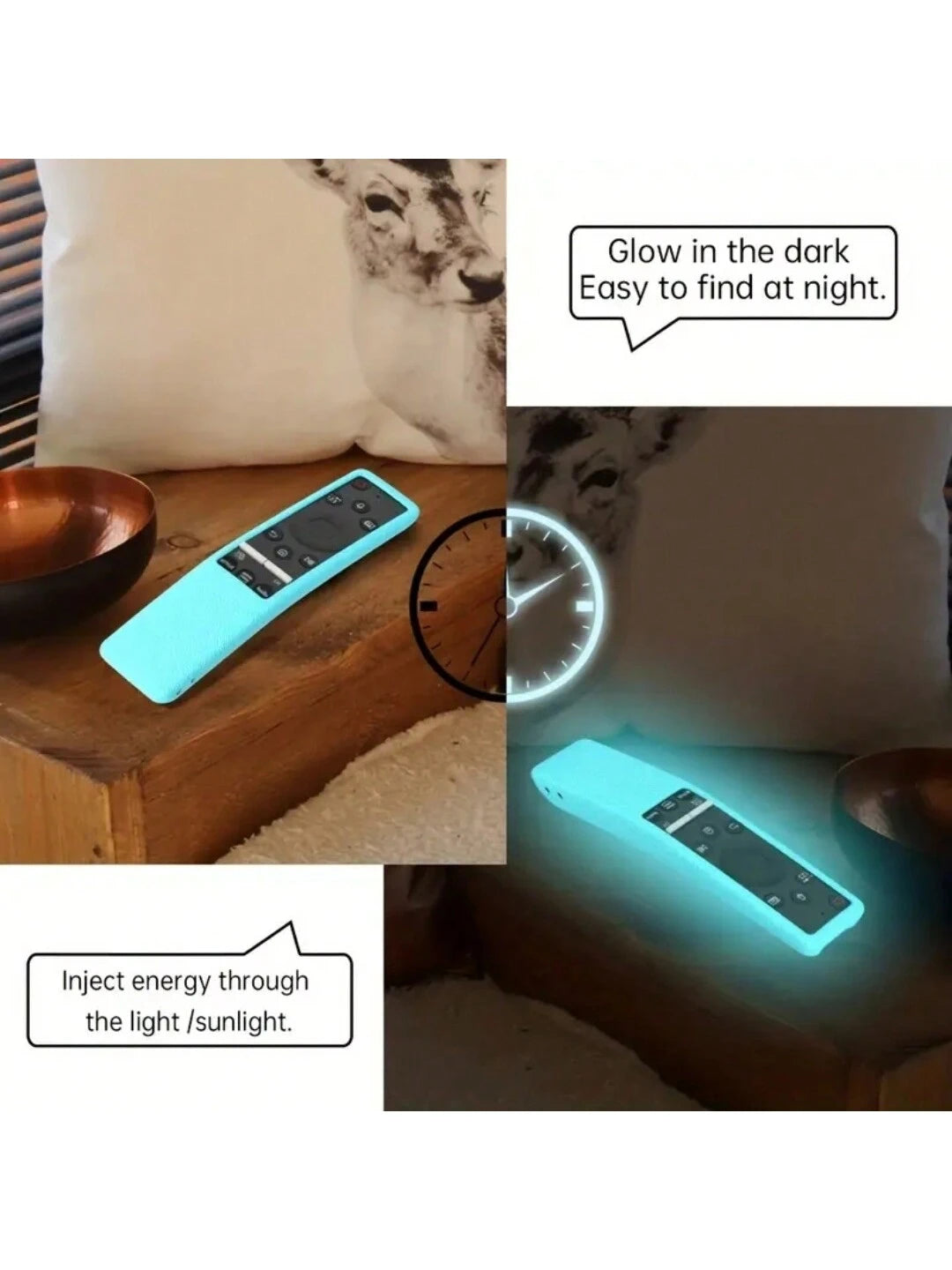 Glow In The Dark Silicone Shockproof Protective Cover Case Compatible With Samsung BN59 Series Smart TV Remote Control- Anti Slip & Shockproof Cover For 4K Ultra HDTV- Protects Remote From Drops And