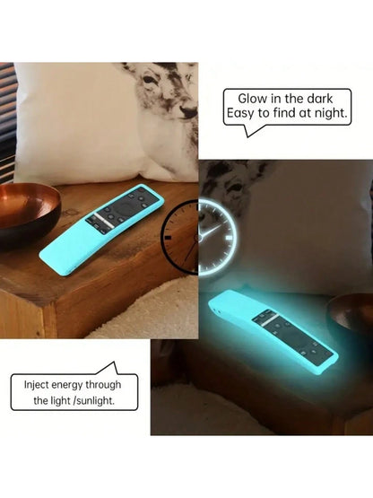 Glow In The Dark Silicone Shockproof Protective Cover Case Compatible With Samsung BN59 Series Smart TV Remote Control- Anti Slip & Shockproof Cover For 4K Ultra HDTV- Protects Remote From Drops And