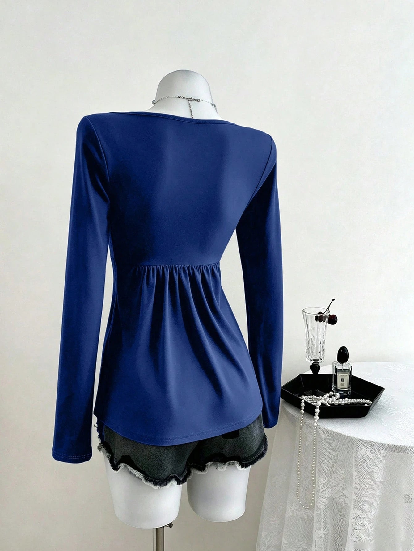 GlowEve CURVE Women's Plus Size Casual Twisted Front V-Neck Long Sleeve T-Shirt, Versatile New Style, Suitable For Spring And Autumn Daily Wear Fall