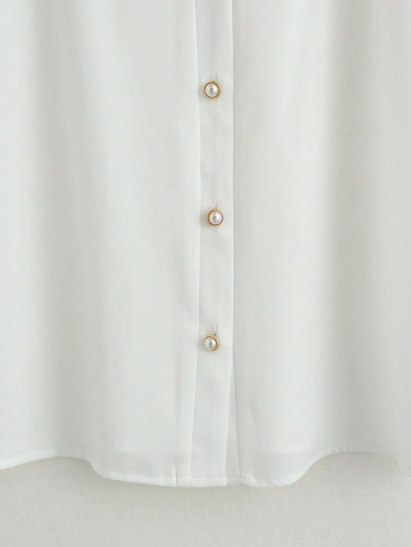 GlowEve Women's Elegant White Chiffon Blouse,Short Sleeve Button-Down V Neck Shirt For Summer Work,Office,Casual & Vacation Wear,Solid Sheer Shoulder Top