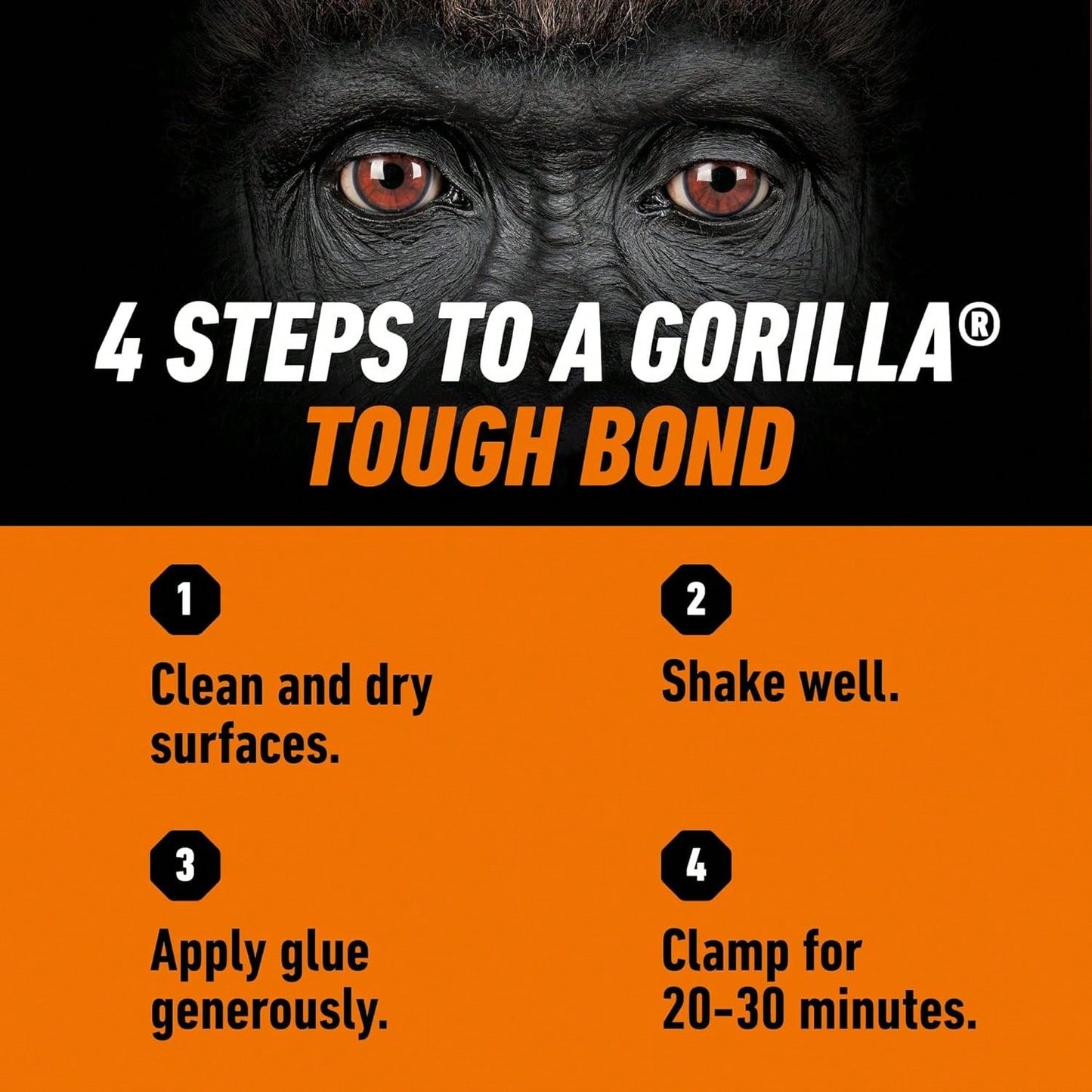 Gorilla Wood Glue, Natural Wood Color, 4 Ounce Bottle (Pack Of 2)- Water Resistant For Indoor Or Outdoor Projects And Repairs