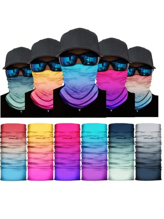 Gradient Color UV Protection Face Mask & Neck Gaiter, Made Of Polyester, Suitable For Cycling, Fishing, Hiking, Camping To Protect Face And Neck, Also Suitable For Motorcycling And Skiing, This Year's