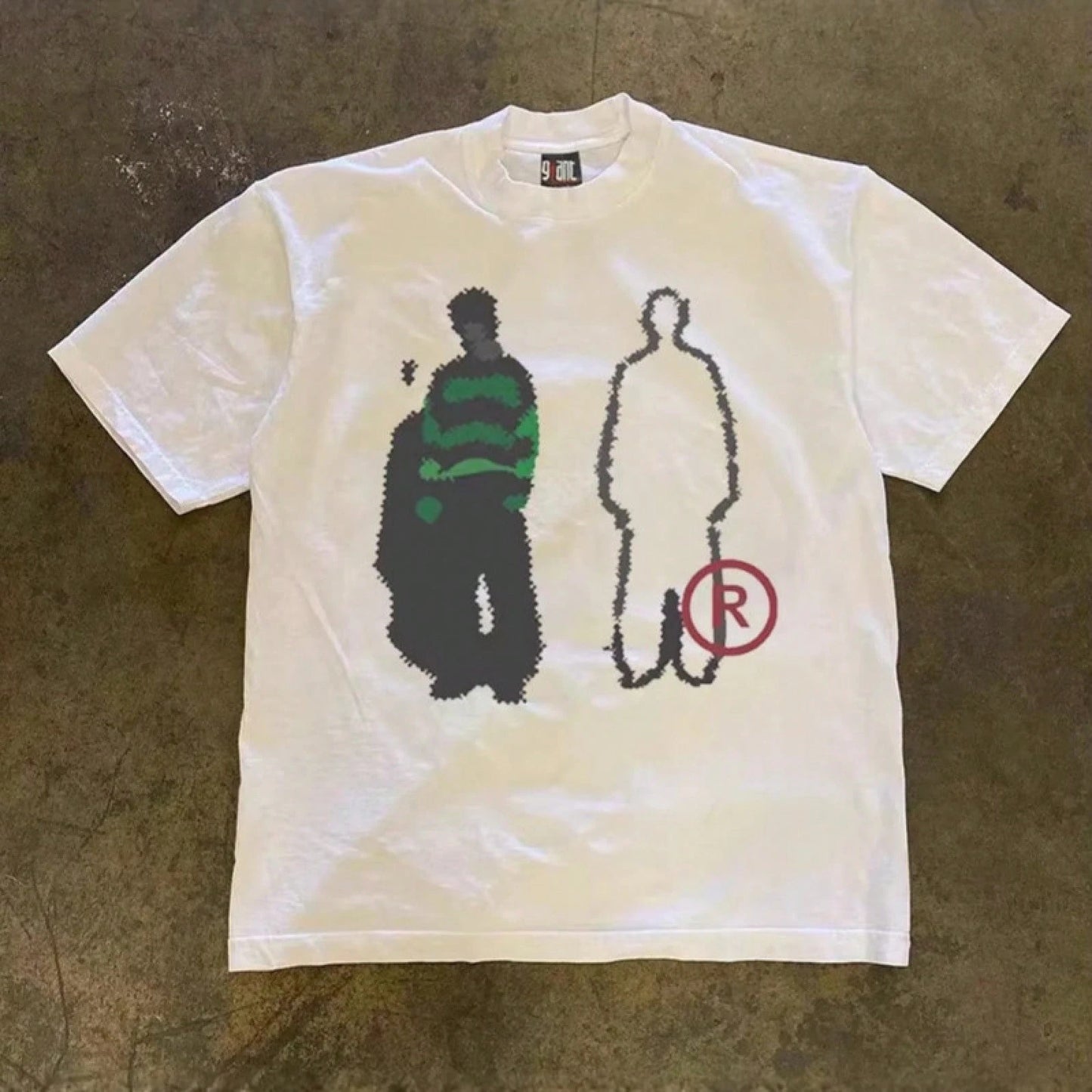 Graphic Tees Men 250g Heavy Weight Pure Cotton! American Oversize Vintage Silhouette Print Couple Loose Short-Sleeve T-Shirt Men Y2K Mens Clothes