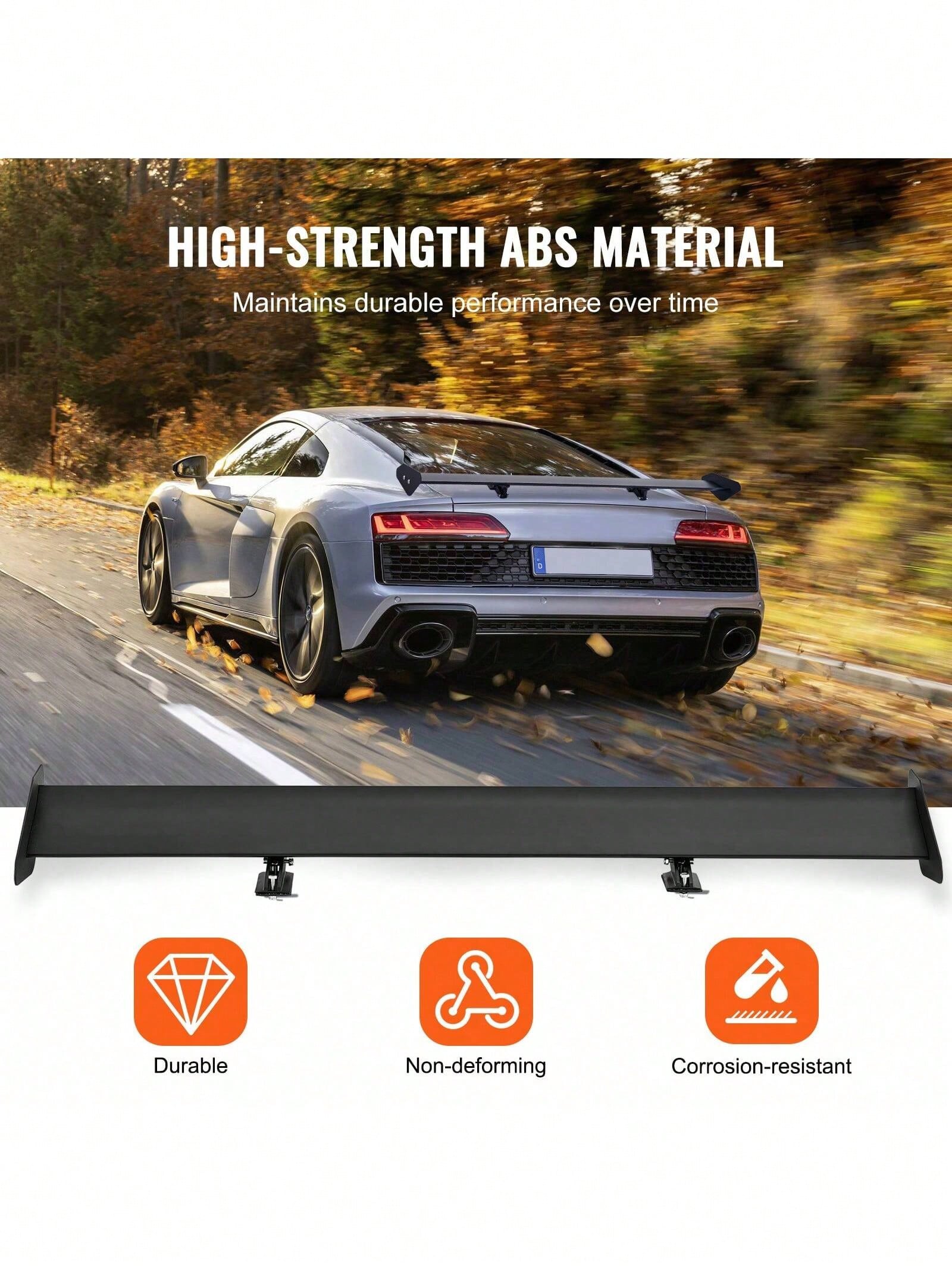 GT Wing Car Spoiler 43.3 Inch Universal Spoiler With Single Deck Adjustable Lightweight Aluminum Car Rear Spoiler Wing Racing Spoiler BGW JDM Drift Black
