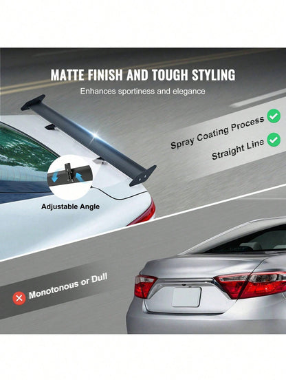 GT Wing Car Spoiler 43.3 Inch Universal Spoiler With Single Deck Adjustable Lightweight Aluminum Car Rear Spoiler Wing Racing Spoiler BGW JDM Drift Black