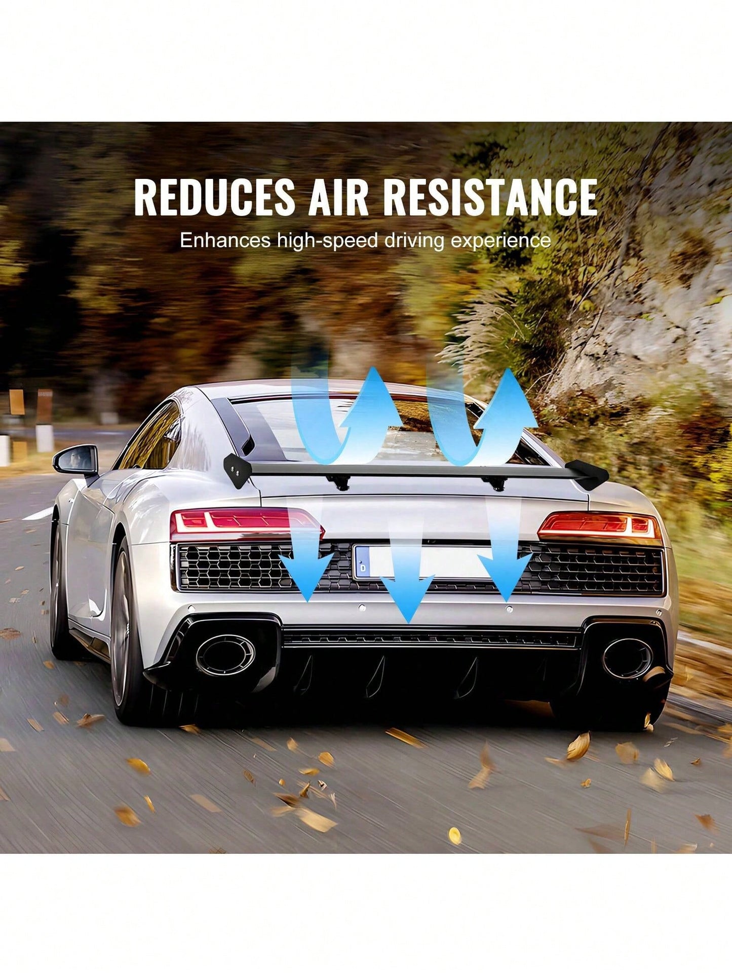 GT Wing Car Spoiler 43.3 Inch Universal Spoiler With Single Deck Adjustable Lightweight Aluminum Car Rear Spoiler Wing Racing Spoiler BGW JDM Drift Black