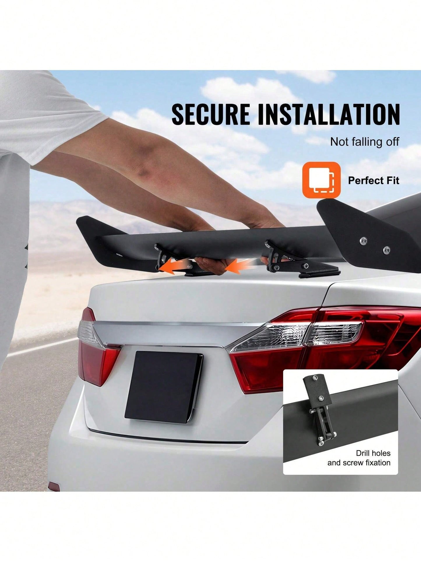 GT Wing Car Spoiler 43.3 Inch Universal Spoiler With Single Deck Adjustable Lightweight Aluminum Car Rear Spoiler Wing Racing Spoiler BGW JDM Drift Black