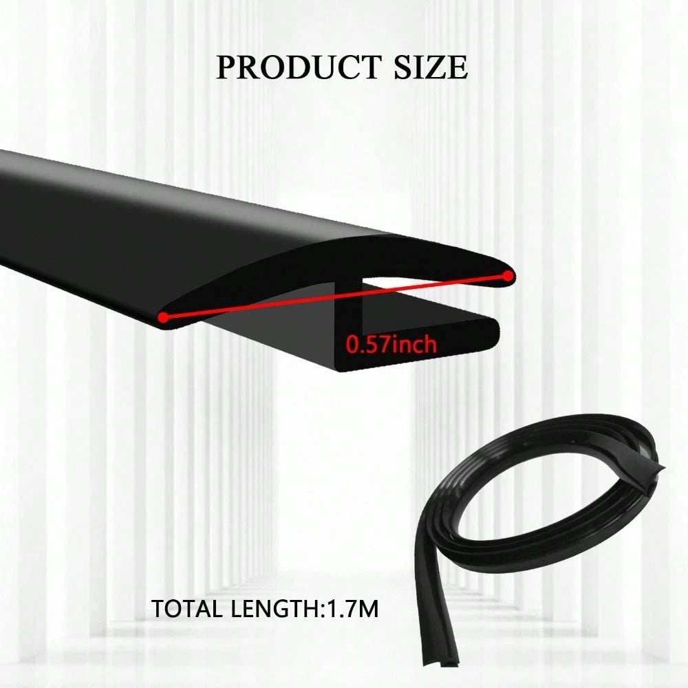 H-Shaped Car Windshield Rubber Seal Strip, Durable Black Rubber Car Windproof Strip, Noise Reduction Automatic Front And Rear Windshield Seal Strip, Suitable For Cars, Trucks, SUVs