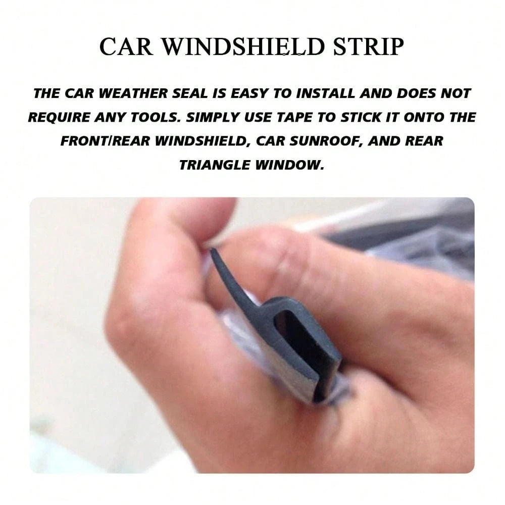 H-Shaped Car Windshield Rubber Seal Strip, Durable Black Rubber Car Windproof Strip, Noise Reduction Automatic Front And Rear Windshield Seal Strip, Suitable For Cars, Trucks, SUVs