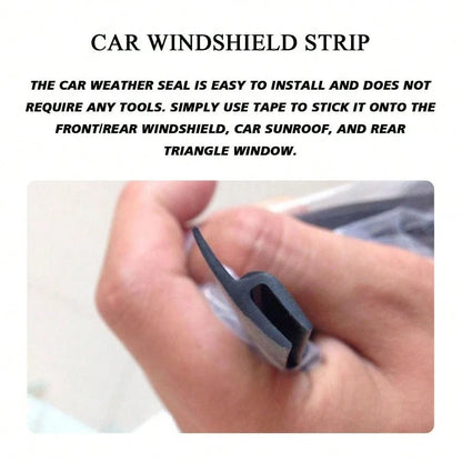 H-Shaped Car Windshield Rubber Seal Strip, Durable Black Rubber Car Windproof Strip, Noise Reduction Automatic Front And Rear Windshield Seal Strip, Suitable For Cars, Trucks, SUVs