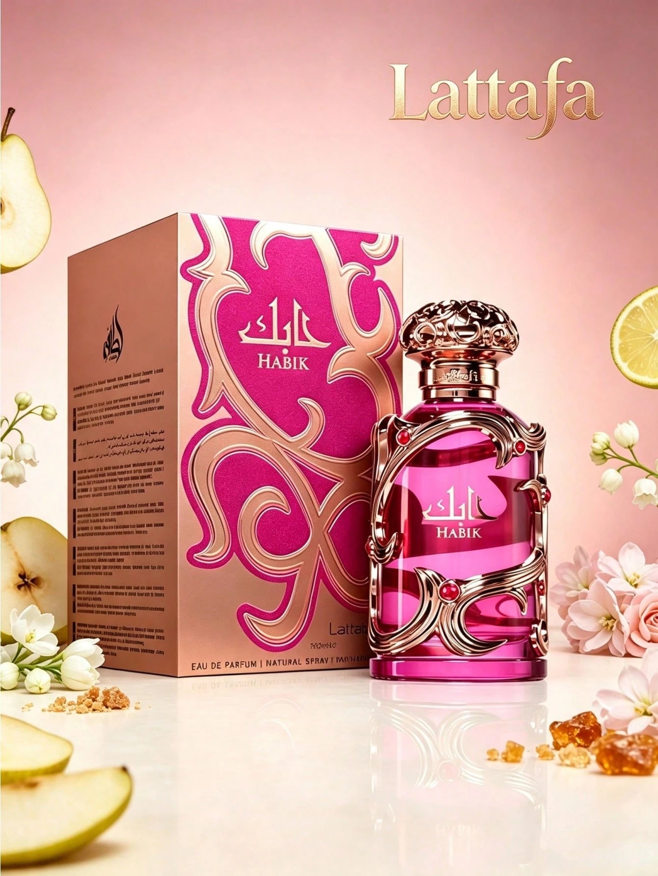 Habik For Women By Lattafa 100ml 3.4Oz, Elegant Floral Fruity Scent With Earthy Oakmoss Undertones For Women