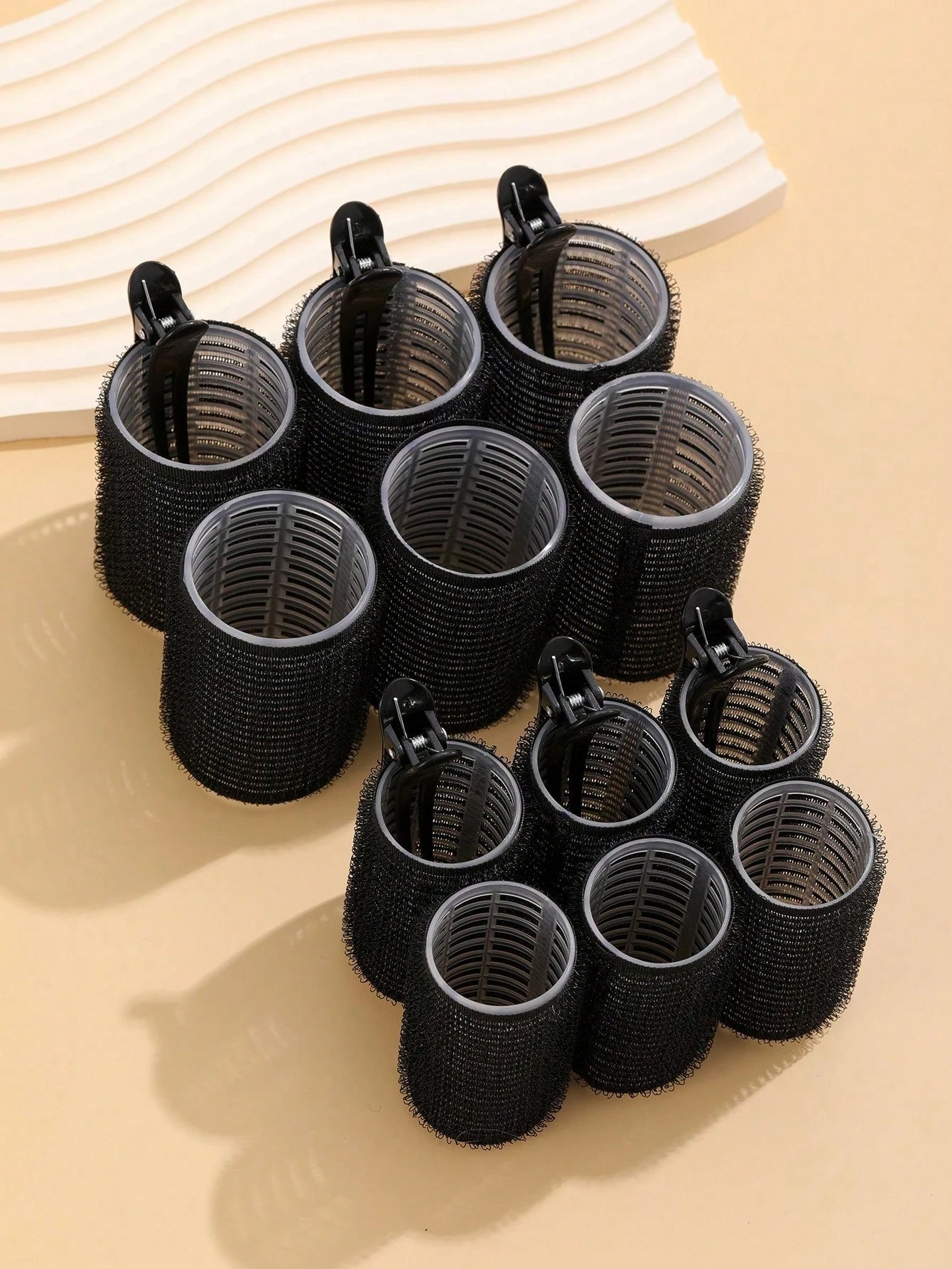 Hair Rollers With Clips, Self-Gripping Curler Suitable For Long/Medium/Short Hair And Bangs, DIY Hair Curling Tool (Includes 12pcs Large Roller Tubes + 6pcs Clips)