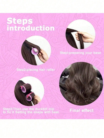Hair Rollers With Clips, Self-Gripping Curler Suitable For Long/Medium/Short Hair And Bangs, DIY Hair Curling Tool (Includes 12pcs Large Roller Tubes + 6pcs Clips)