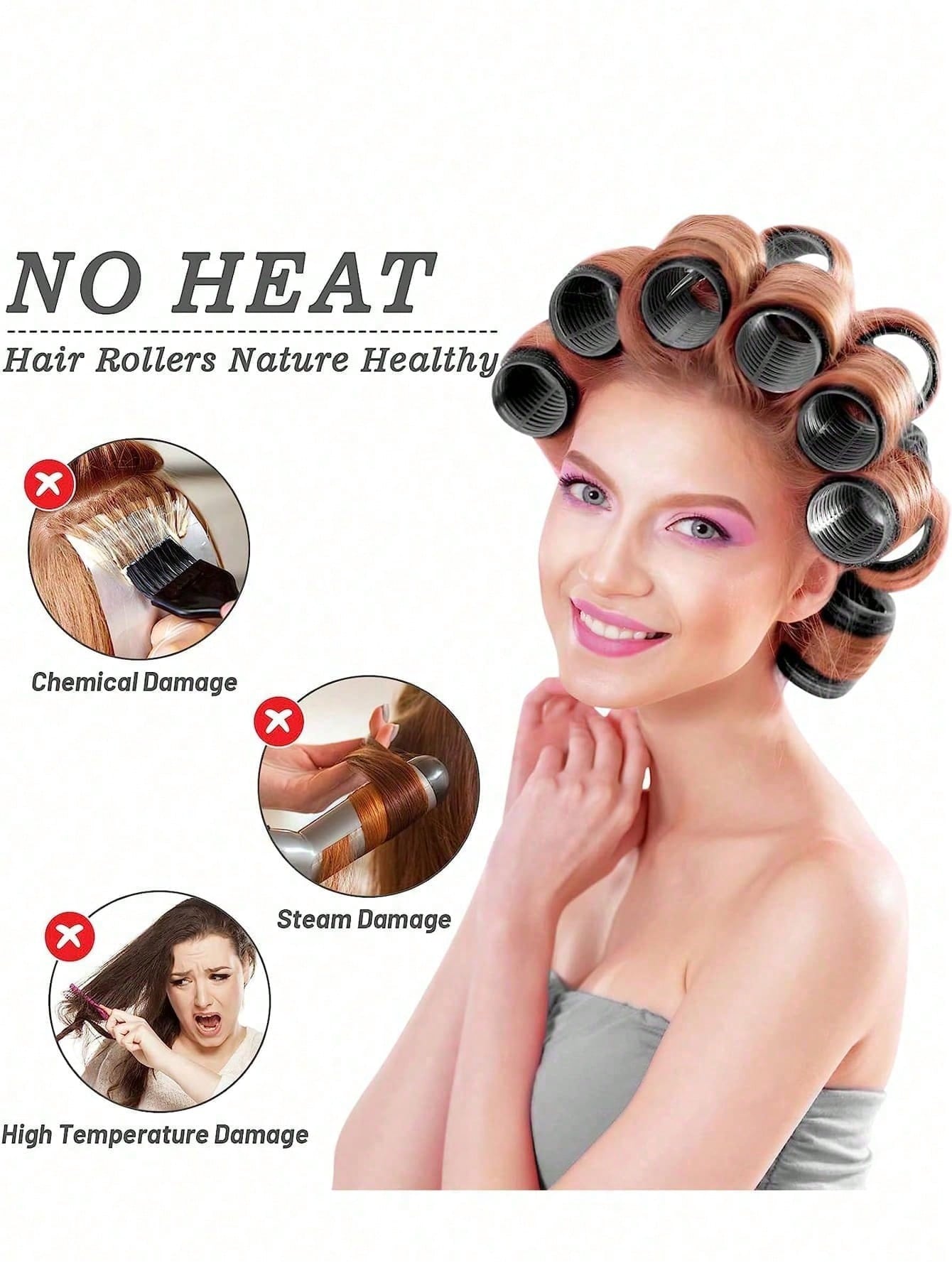 Hair Rollers With Clips, Self-Gripping Curler Suitable For Long/Medium/Short Hair And Bangs, DIY Hair Curling Tool (Includes 12pcs Large Roller Tubes + 6pcs Clips)