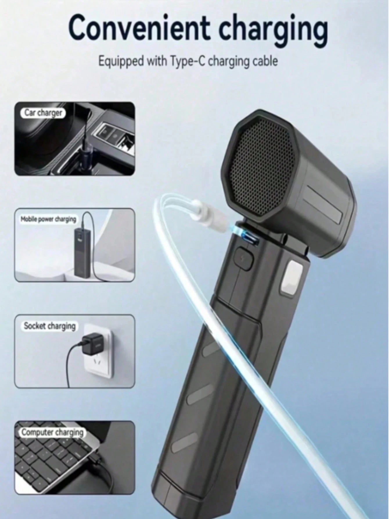 Handheld Powerful Cordless Air Duster Blower Fan, High-Speed Jet Fan Leaf Blower, Snow Car Dust Blower With 2 X 2600mAh Batteries, Portable Air Blower For Keyboard, Computer, Car And Home Cleaning