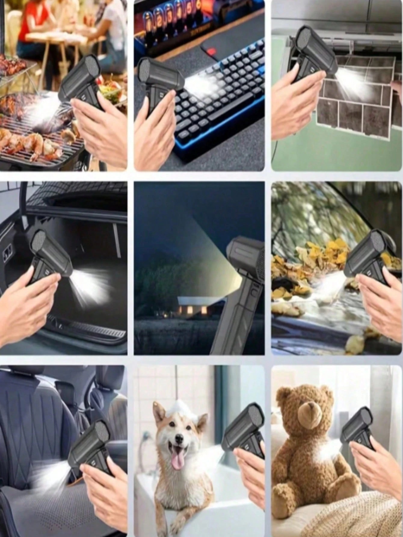 Handheld Powerful Cordless Air Duster Blower Fan, High-Speed Jet Fan Leaf Blower, Snow Car Dust Blower With 2 X 2600mAh Batteries, Portable Air Blower For Keyboard, Computer, Car And Home Cleaning