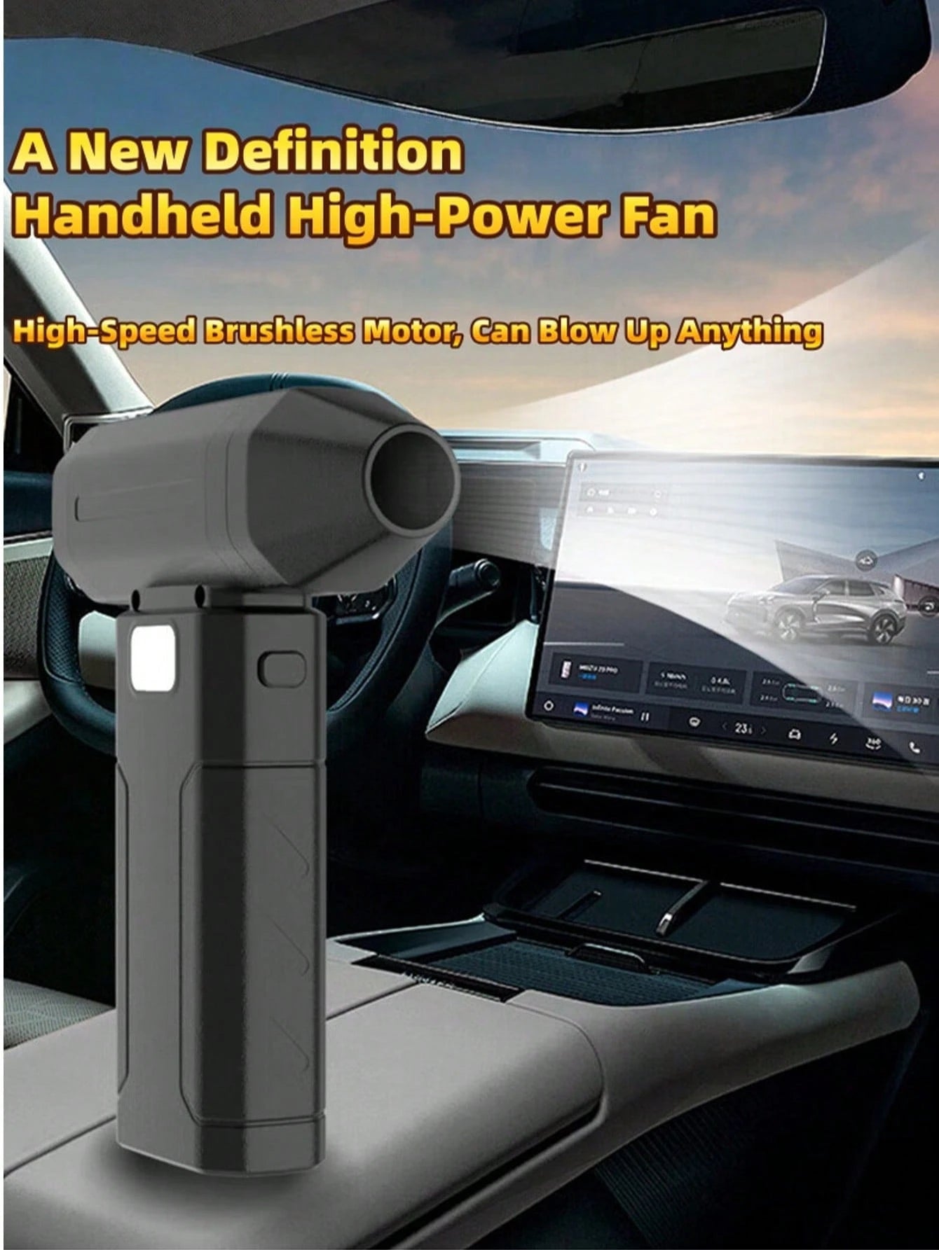 Handheld Powerful Cordless Air Duster Blower Fan, High-Speed Jet Fan Leaf Blower, Snow Car Dust Blower With 2 X 2600mAh Batteries, Portable Air Blower For Keyboard, Computer, Car And Home Cleaning