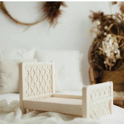 Handmade Wooden Baby Photography Props, Newborn Posing Basket Woven Cot Shoot Photo Studio Accessories