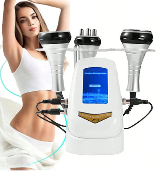 HanTai Spa RF Radiofrequency Medical Multifunctional Device, 3 In 1 RF Radio Frequency 40K Cavitation Body Slimming, Mini Vaceum Cavitation Machine For Skin Care Body Fat Removal