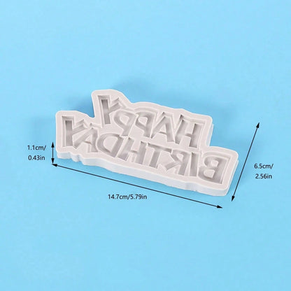 Happy Birthday English Letter Cloud Resin Clay DIY Silicone Mold