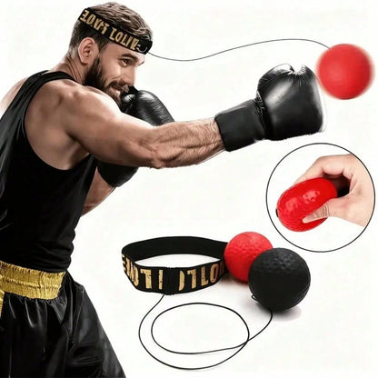 Head-Mounted Boxing Reaction Ball, High-Rebound PU Material, With Adjustable Elastic Headband, Adult Sanda Combat MMA Training Tool, Quickly Improve Punching Speed And Reaction Time, Home Fitness Stre