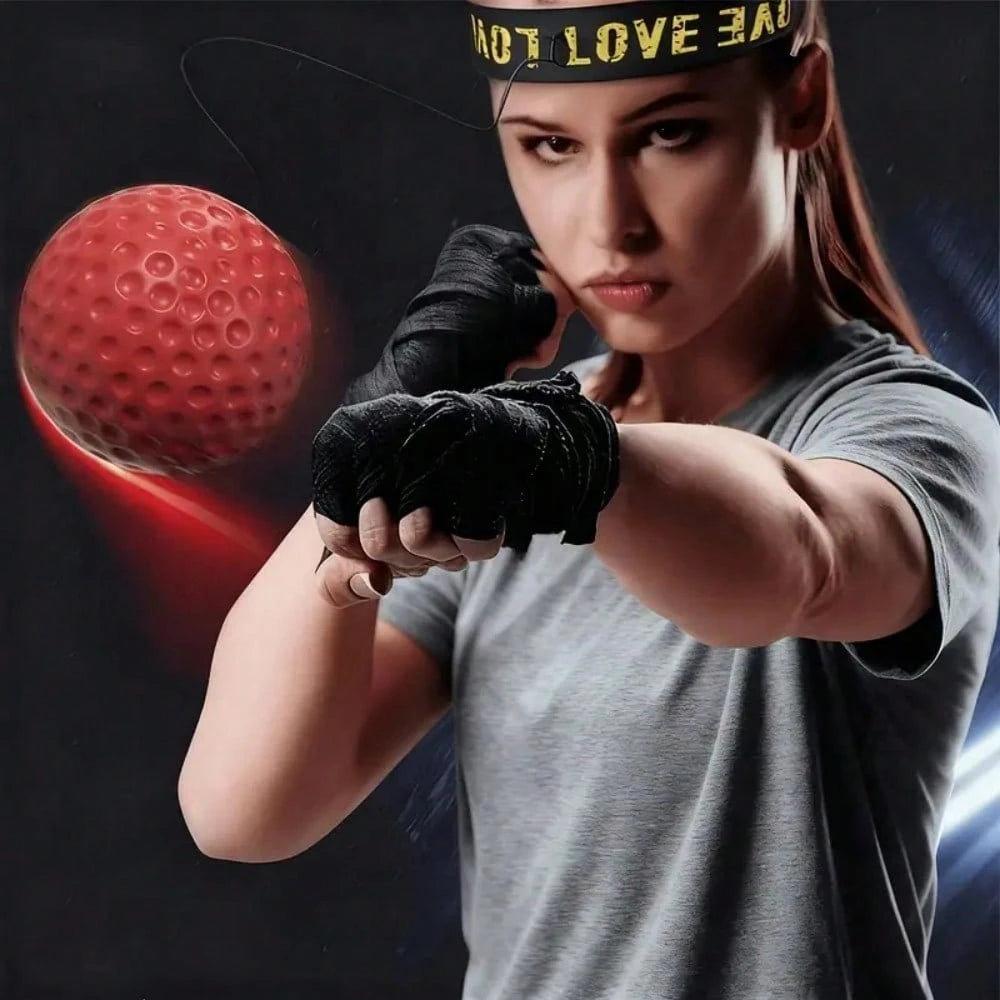 Head-Mounted Boxing Reaction Ball, High-Rebound PU Material, With Adjustable Elastic Headband, Adult Sanda Combat MMA Training Tool, Quickly Improve Punching Speed And Reaction Time, Home Fitness Stre