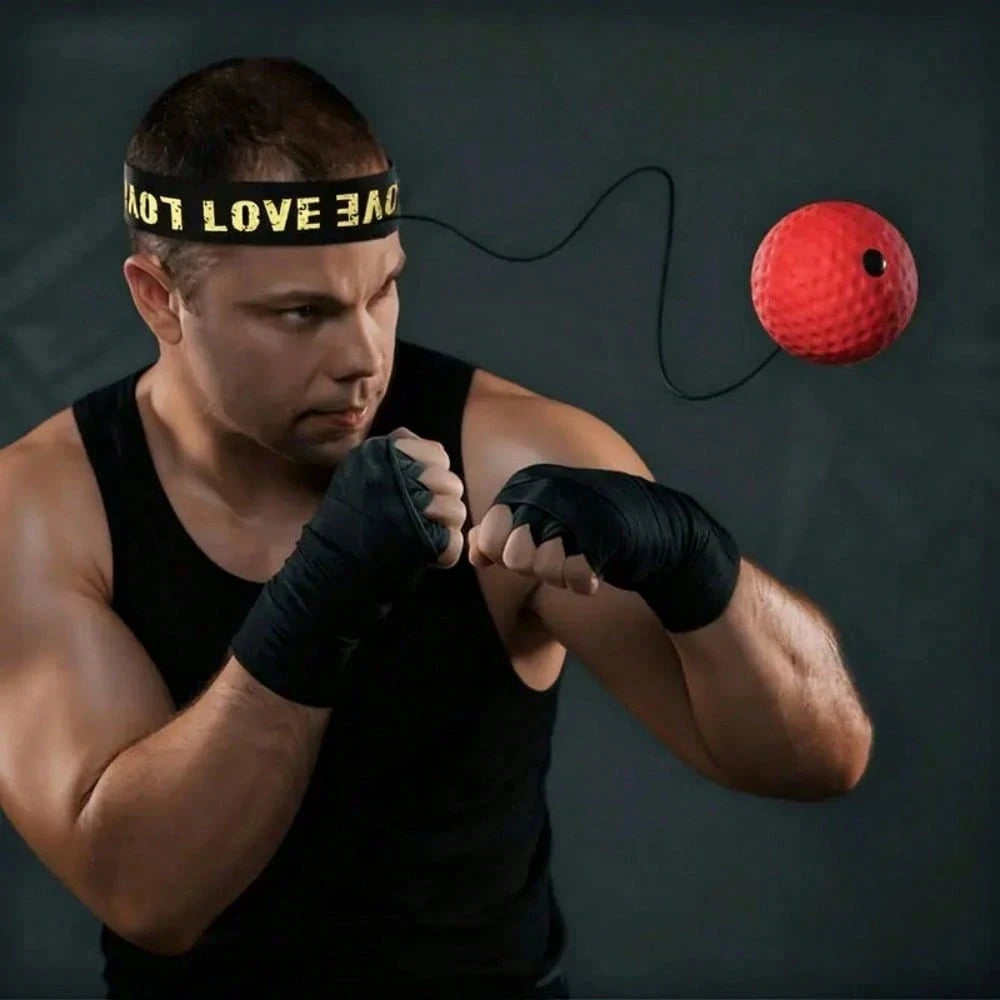 Head-Mounted Boxing Reaction Ball, High-Rebound PU Material, With Adjustable Elastic Headband, Adult Sanda Combat MMA Training Tool, Quickly Improve Punching Speed And Reaction Time, Home Fitness Stre