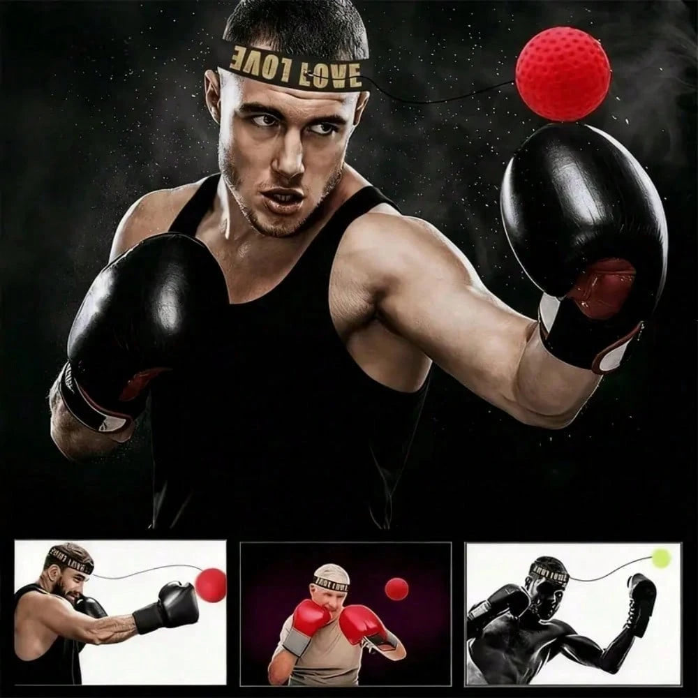 Head-Mounted Boxing Reaction Ball, High-Rebound PU Material, With Adjustable Elastic Headband, Adult Sanda Combat MMA Training Tool, Quickly Improve Punching Speed And Reaction Time, Home Fitness Stre
