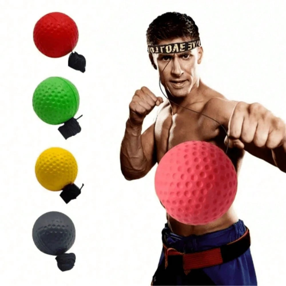 Head-Mounted Boxing Reaction Ball, High-Rebound PU Material, With Adjustable Elastic Headband, Adult Sanda Combat MMA Training Tool, Quickly Improve Punching Speed And Reaction Time, Home Fitness Stre
