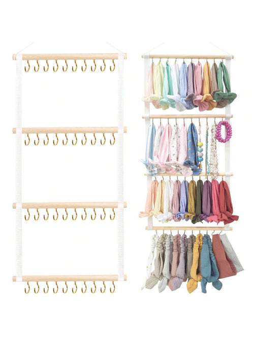 Headband Holder For Girls Baby Headband Organizer Head Bands Hair Accessories Display Organizer Wall Hanging Decor For Nursery Toddler Girl Room