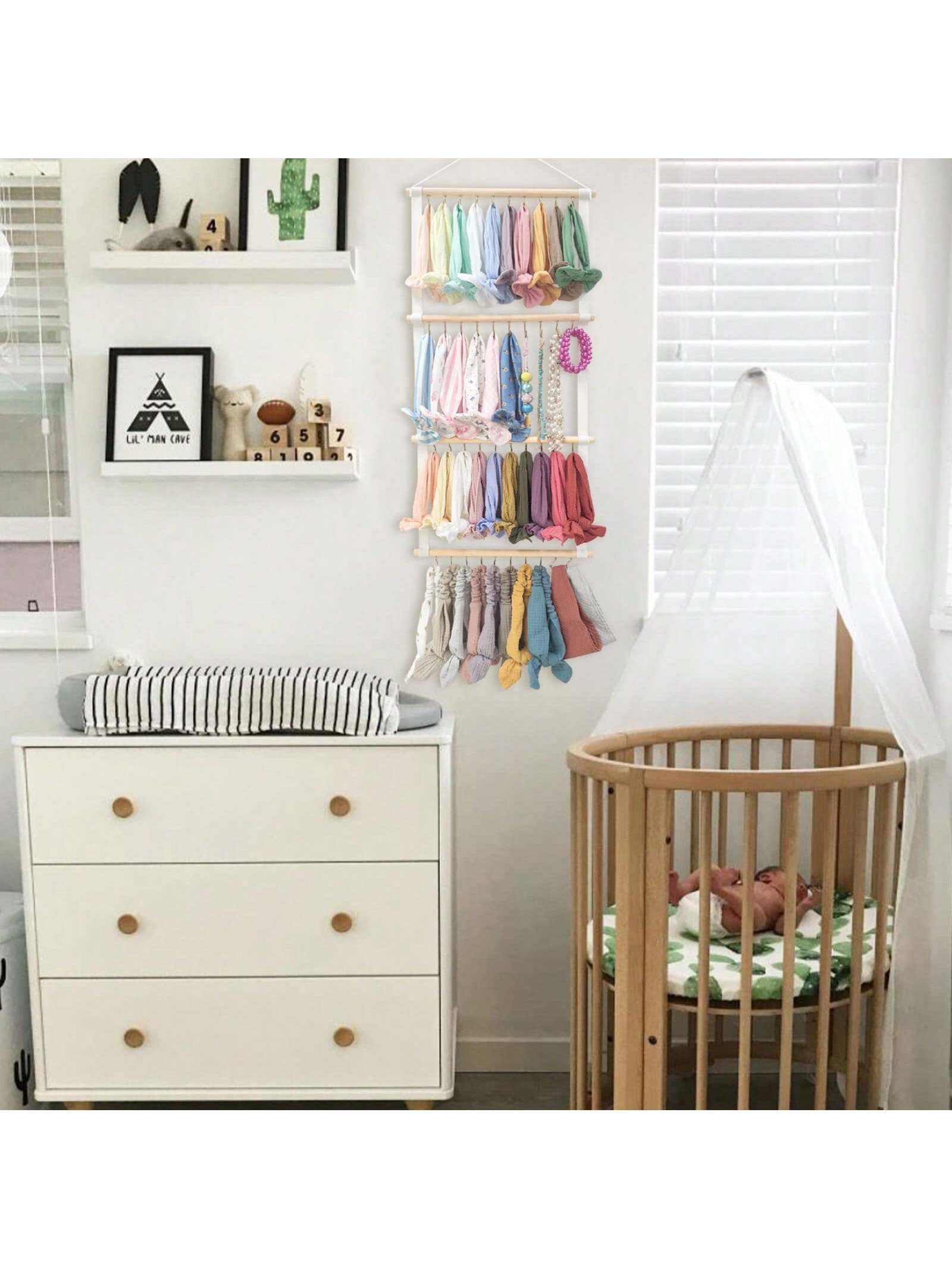 Headband Holder For Girls Baby Headband Organizer Head Bands Hair Accessories Display Organizer Wall Hanging Decor For Nursery Toddler Girl Room