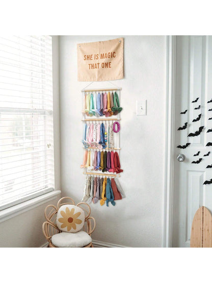 Headband Holder For Girls Baby Headband Organizer Head Bands Hair Accessories Display Organizer Wall Hanging Decor For Nursery Toddler Girl Room