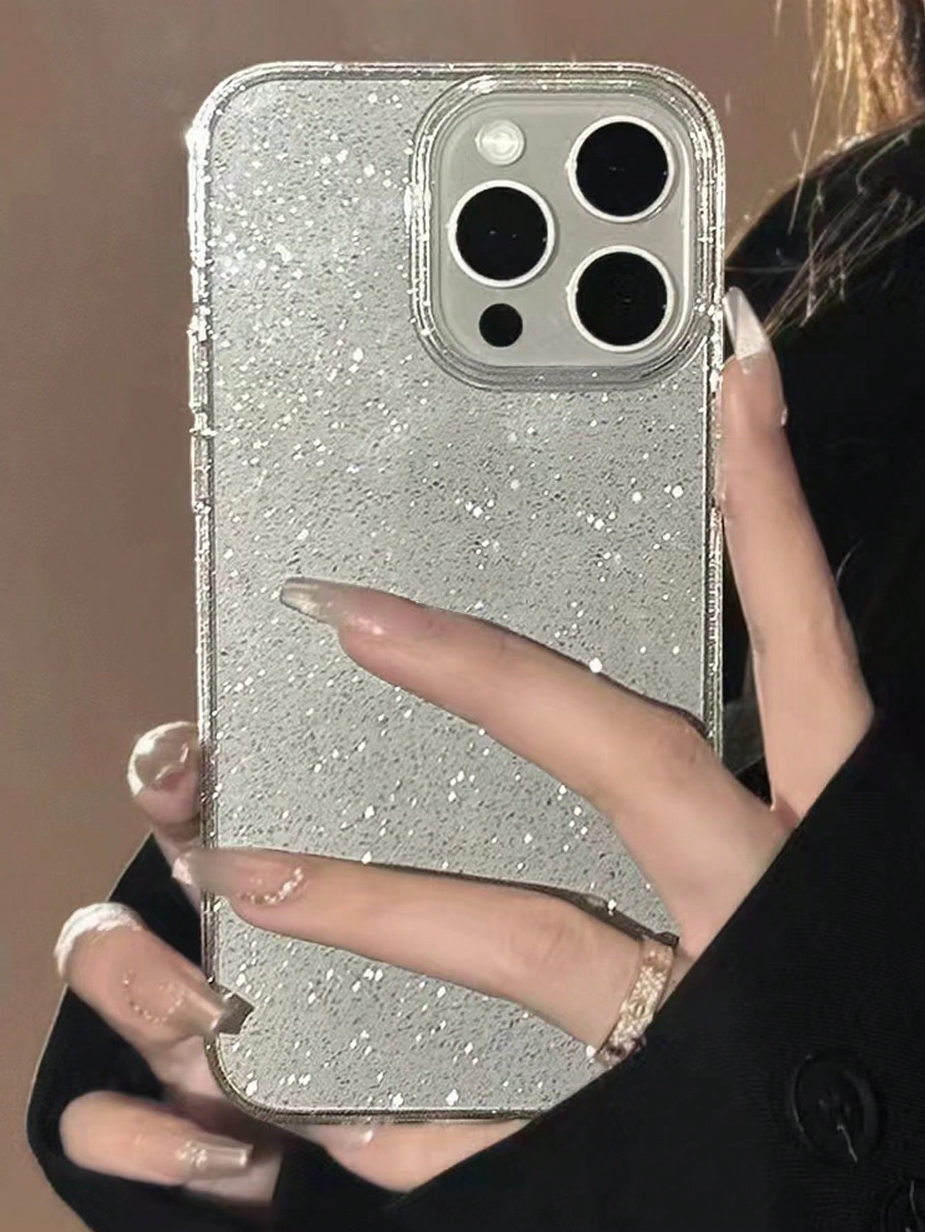 Heart Elements Fashionable TPU Black Heart Print 1pc Fashionable Glitter Heart Print Black TPU Phone Case Compatible With IPhone 17/17 Pro/17 Pro Max/Air/7/8/7 Plus/8 Plus/X/XS/XR/XS Max/11/11 Pro/11