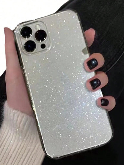 Heart Elements Fashionable TPU Black Heart Print 1pc Fashionable Glitter Heart Print Black TPU Phone Case Compatible With IPhone 17/17 Pro/17 Pro Max/Air/7/8/7 Plus/8 Plus/X/XS/XR/XS Max/11/11 Pro/11