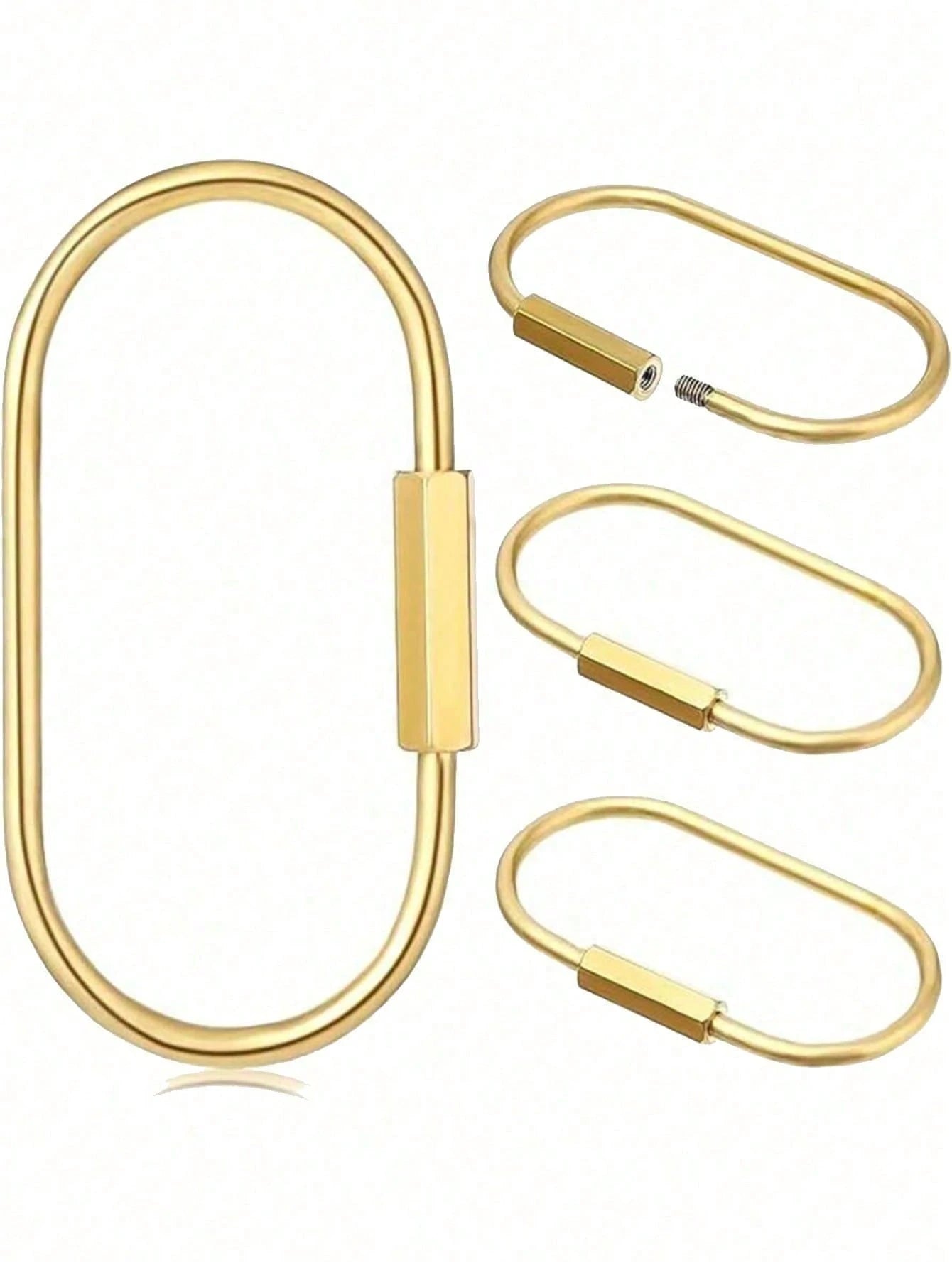 Heavy Duty Brass Screw Lock Keychain- Solid Brass Keyring With Screw Lock Carabiner, Key Chain, And Bag Charm; Minimalist Metal Keyring Suitable For Car Keys, House Keys, Backpack Keys, Wallet Keys