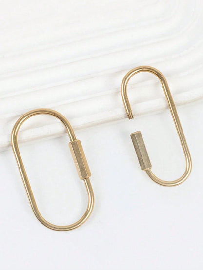 Heavy Duty Brass Screw Lock Keychain- Solid Brass Keyring With Screw Lock Carabiner, Key Chain, And Bag Charm; Minimalist Metal Keyring Suitable For Car Keys, House Keys, Backpack Keys, Wallet Keys