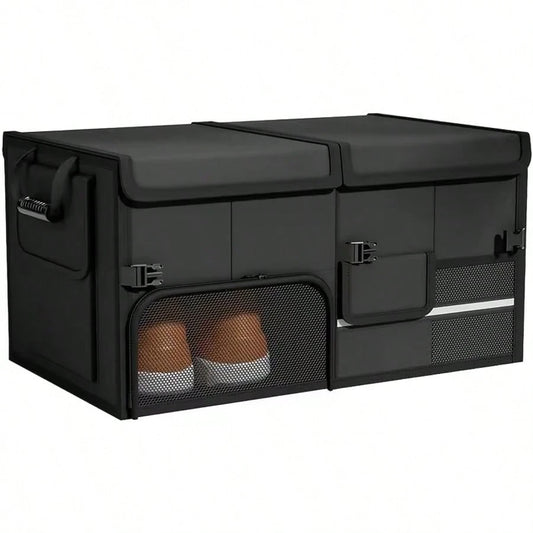 Heavy-Duty Car Trunk Organizer With A Foldable Design – Suitable For SUVs And Sedans; A Large-Capacity, Portable, And Foldable Car Trunk Organizer