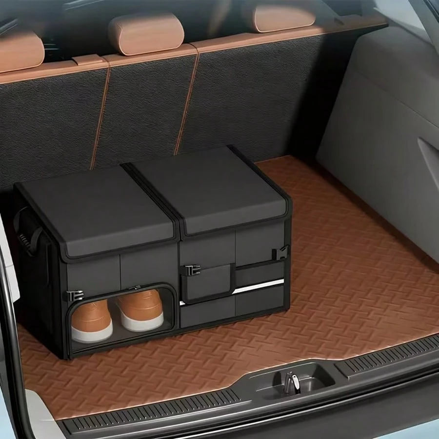 Heavy-Duty Car Trunk Organizer With A Foldable Design – Suitable For SUVs And Sedans; A Large-Capacity, Portable, And Foldable Car Trunk Organizer