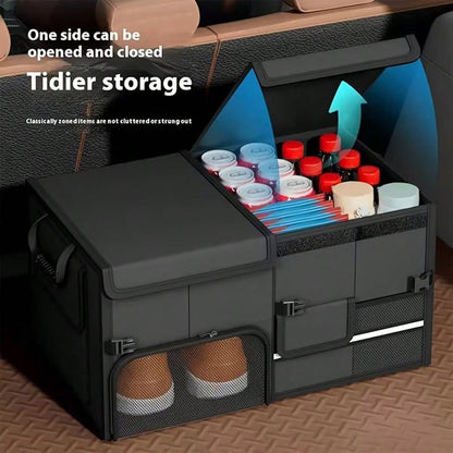 Heavy-Duty Car Trunk Organizer With A Foldable Design – Suitable For SUVs And Sedans; A Large-Capacity, Portable, And Foldable Car Trunk Organizer