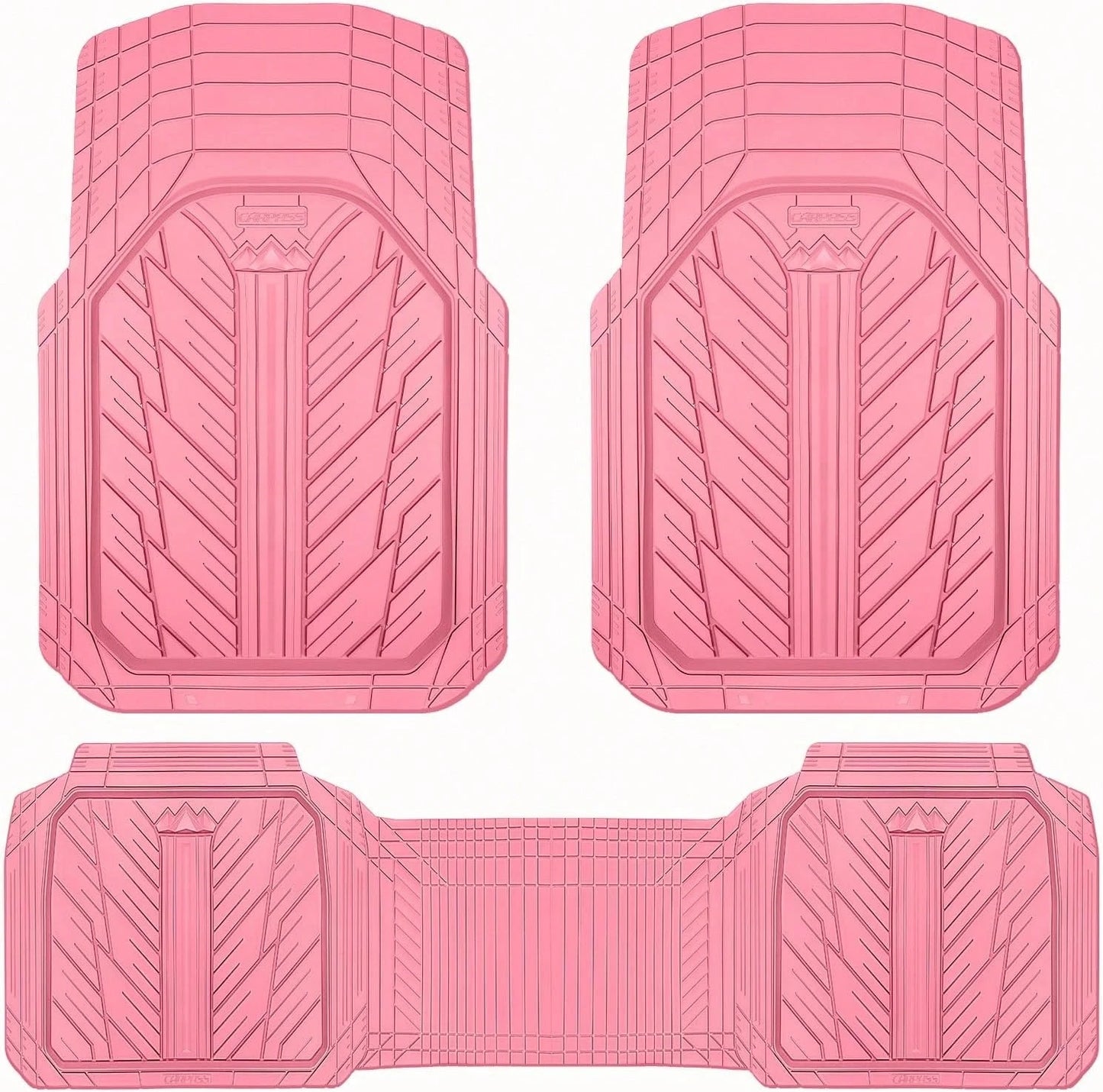 Heavy Duty Rubber Car Floor Mats Deep Waterproof All Weather Universal Fit For Car Suv Truck Van Durable Black Floor Liners Trim To Fit Design