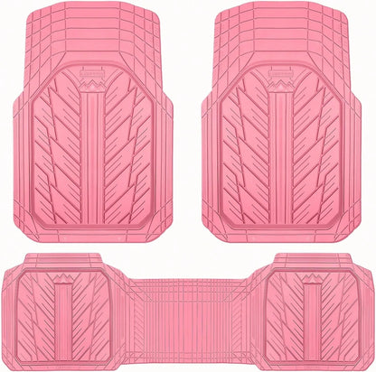 Heavy Duty Rubber Car Floor Mats Deep Waterproof All Weather Universal Fit For Car Suv Truck Van Durable Black Floor Liners Trim To Fit Design