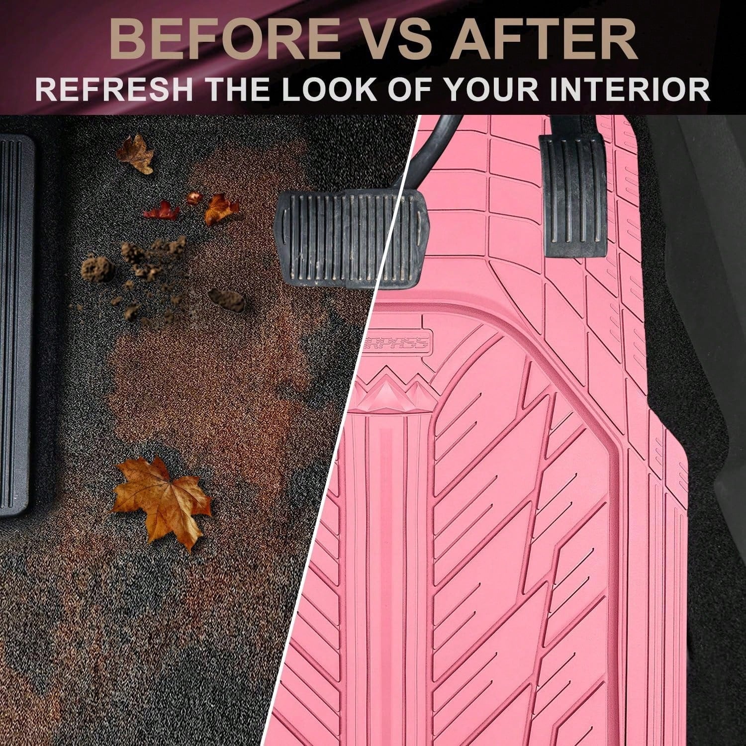 Heavy Duty Rubber Car Floor Mats Deep Waterproof All Weather Universal Fit For Car Suv Truck Van Durable Black Floor Liners Trim To Fit Design
