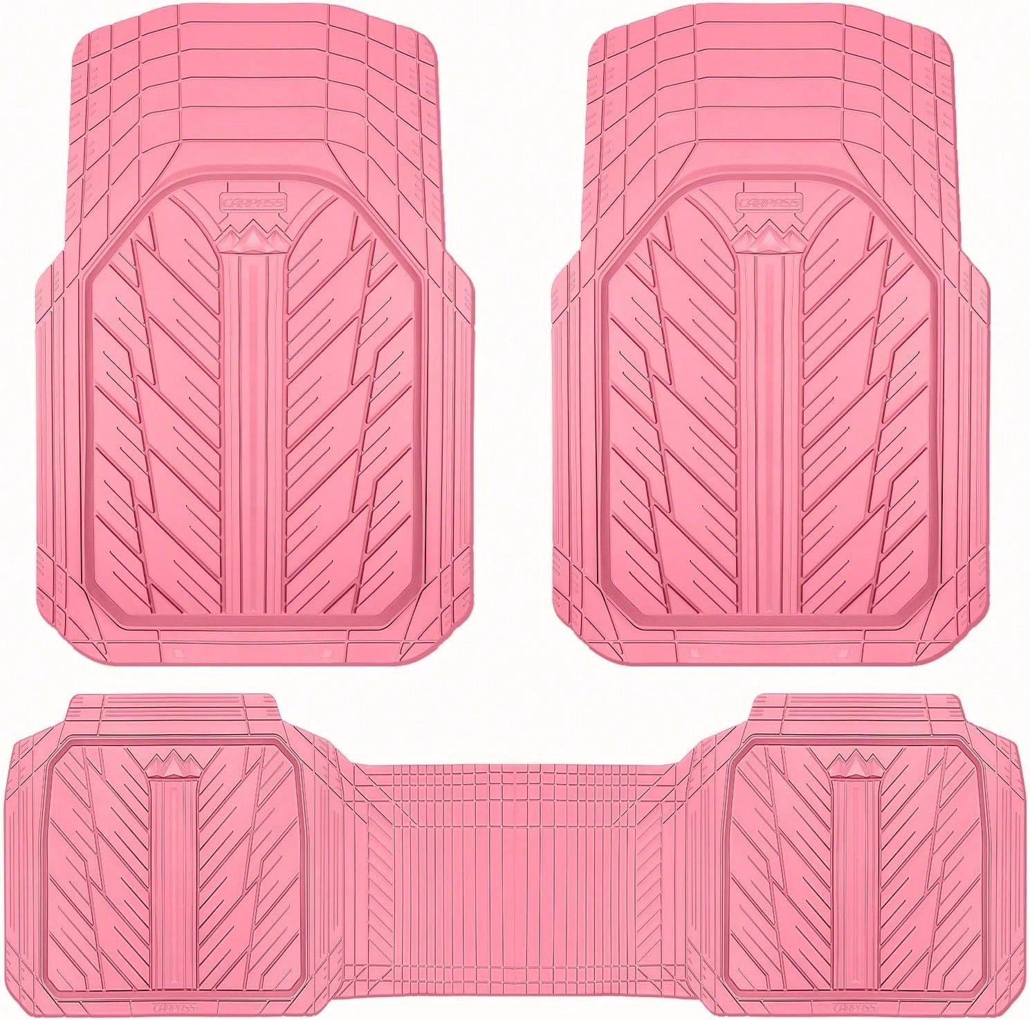 Heavy Duty Rubber Car Floor Mats Deep Waterproof All Weather Universal Fit For Car Suv Truck Van Durable Black Floor Liners Trim To Fit Design