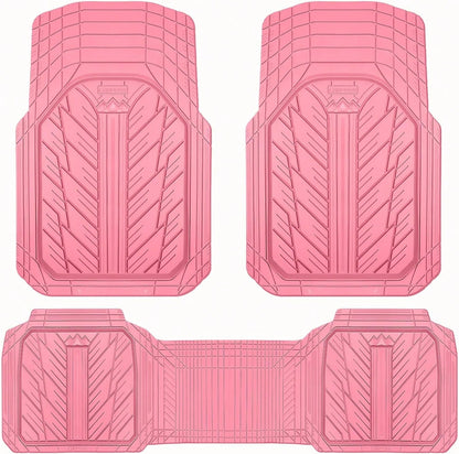 Heavy Duty Rubber Car Floor Mats Deep Waterproof All Weather Universal Fit For Car Suv Truck Van Durable Black Floor Liners Trim To Fit Design