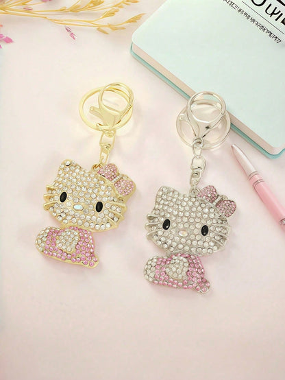 Hello Kitty Keychain Pendant, Cute Cartoon Keychain, Suitable For Back To School, Car Decor, Party Favor, Backpack Accessory, Graduation Gift, Business Gift, Birthday Gift, Daily Accessory, Christmas