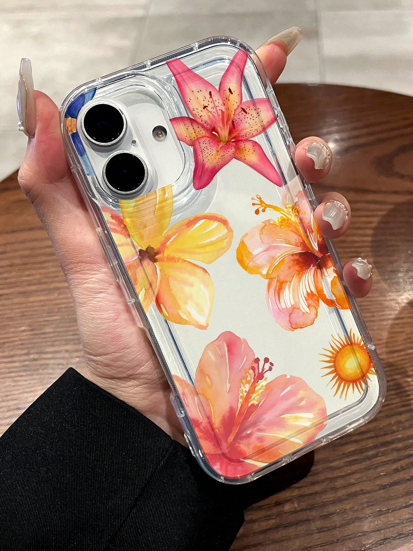 Hibiscus Flower Floral Print Clear Case Compatible With IPhone 13/11/12/16/14/15/15pro/15 Plus/15 Promax/12pro/13pro/14pro/11promax/12promax/13promax/14promax/14plus/6/6s/6plus/7/8/16Pro/16plus/16prom